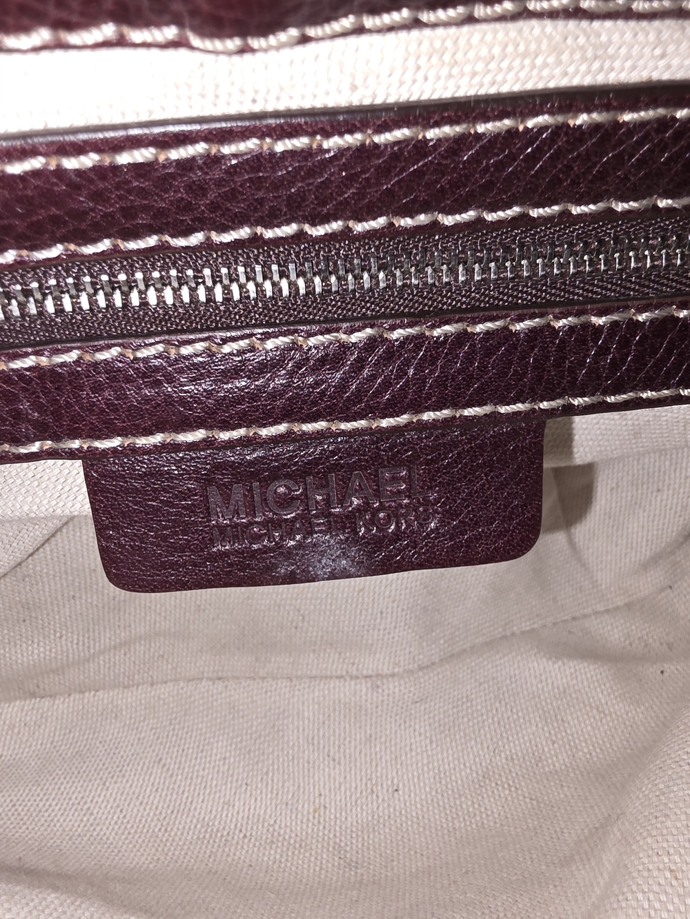 Vintage Michael Kors Women’s Burgundy Leather Satchel Handbag - Picture 6 of 9